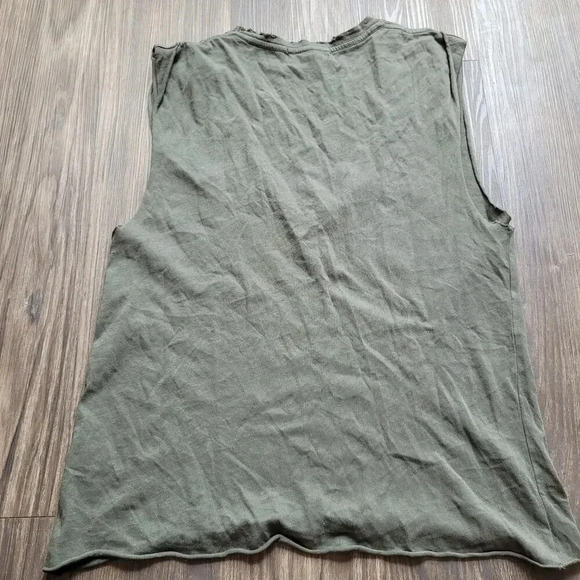 Treasure & Bond Women's Tank Top S Olive Green 100% Cotton Sleeveless Scoop Neck - Picture 2 of 7